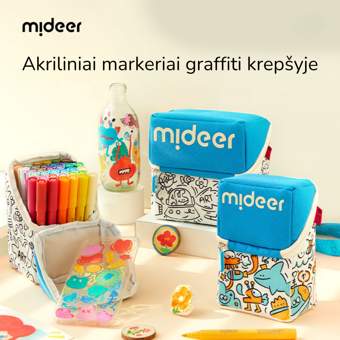 Akriliniai markeriai su minkštu antgaliu spalvinimo dėkle - 36 spalvos