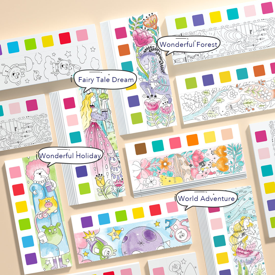Watercolor coloring book The Enchanted Garden