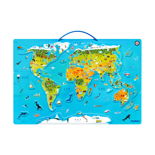 Large Magnetic World Map Puzzle