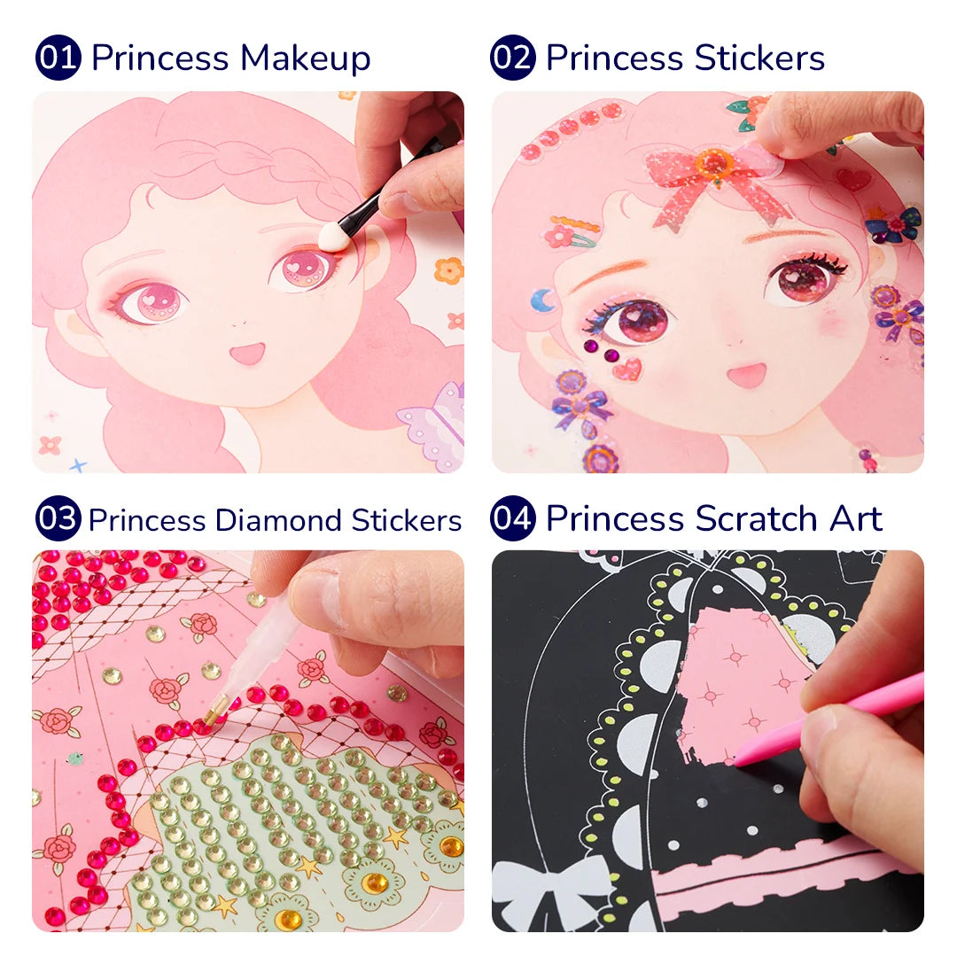3-in-1 loovtöökomplekt - Printsessi fantaasiameik