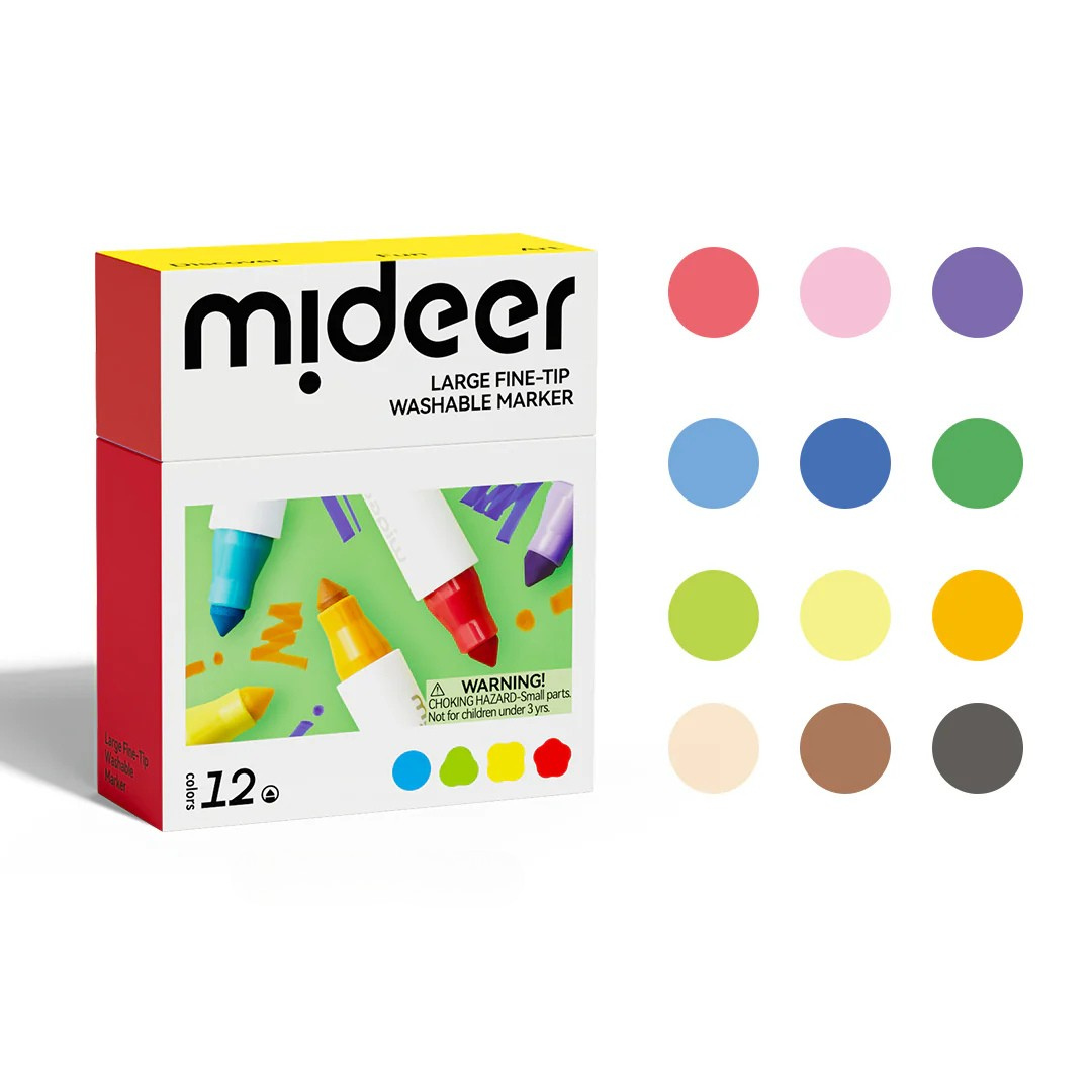 Washable felt-tip markers - 12 Colors