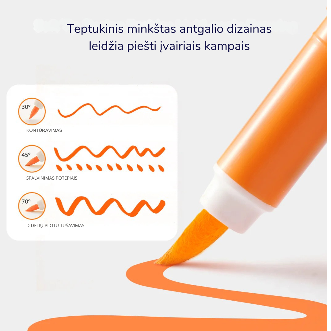Vedelvärviga pehme otsaga akrüülmarkerid - 36 värvi