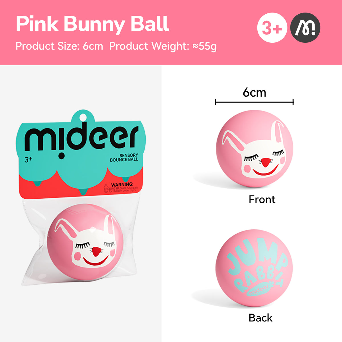 Sensoorne pall - Pink Bunny