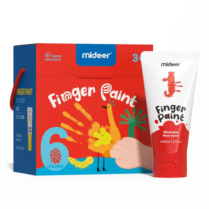 Paints for drawing with fingers - 6 colors